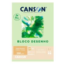 Bloco Papel Desenho A4 Canson 200g 20 Folhas Creme