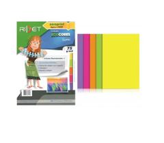 Bloco Papel Ecocores Lumi A4 - Cores Fluorecentes - ( Papel Criativo ) Novaprint/RIDET - 50 Folhas