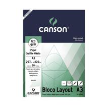 Bloco Papel Layout A3 Canson 120g Estudante 50 Folhas