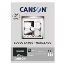 Bloco Papel Layout Margeado A3+ Canson 90g Técnico 50 Folhas