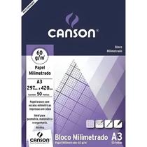 Bloco Papel Milimetrado A3 Canson 60g 50 Folhas