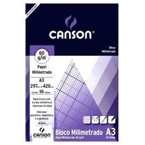 Bloco Papel Milimetrado A3 Canson 60g Técnico 50 Folhas Bloco Papel Milimetrado A3 Canson 60g Técnico 50 Folhas