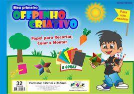 Bloco Papel Offpinho Criativo 325mm x 235mm 8 cores c/ 32Fls