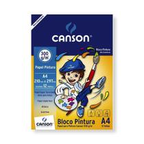 Bloco Papel Pintura A4 Canson 300g Branco 12 Folhas