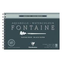 Bloco Papel Preto Aquarela Clairefontaine 12x18cm 300g Bloco Papel Preto Aquarela Clairefontaine 12x18cm 300g
