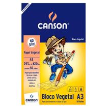 Bloco Papel Vegetal A3 Canson Escolar 60g 50 Folhas