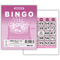 Bloco para Bingo Rosa 90X112MM 96 Folhas Pacote com 10 Unidades