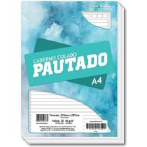 Bloco para Carta Branco Pautado A4 25 Folhas 63G Colado - Pacote com 10 Unidades
