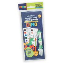 Bloco Para Colorir Com Aquarela E Pincel Dinossauro Leo&Leo