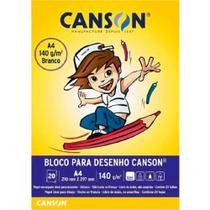 Bloco para Desenho 20 Folhas A4 140gm² Branco Canson Bloco para Desenho 20 Folhas A4 140gm² Branco Canson