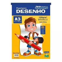 Bloco para Desenho A3 Jandaia 120g Branco com 20 Folhas Ideal para Desenhos, Pinturas e Trabalhos Artísticos Bloco para Desenho A3 Jandaia 120g Branco com 20 Folhas Ideal para Desenhos, Pinturas e Trabalhos Artísticos