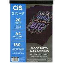 Bloco para Desenho Preto A4 180g/m² Graf - 20 Folhas Bloco para Desenho Preto A4 180g/m² Graf - 20 Folhas