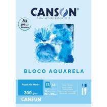 Bloco para Educacao Artistica Aquarela Branco A3 300G 12FLS Bloco Bloco para Educacao Artistica Aquarela Branco A3 300G 12FLS Bloco