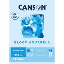 Bloco para Educação Artística Aquarela Branco A4 300G 12 Folhas