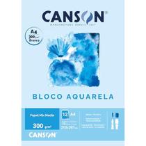 Bloco Para Educacao Artistica Aquarela Branco A4 300G 12F