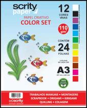 Bloco Para Educacao Artistica Color Set 12Cor. A3 110G. 24Fl