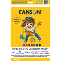 Bloco Para Educação Artística Colorido c/ 8 Cores A4 80g/m² 32 Folhas - Canson Bloco Para Educação Artística Colorido c/ 8 Cores A4 80g/m² 32 Folhas - Canson
