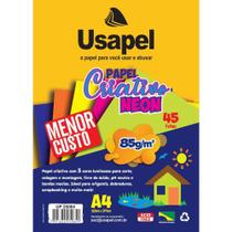Bloco Para Educacao Artística Usapel Neon 5Cor. A4 85G 45Fls - GNA