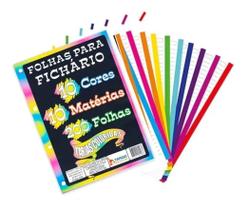 Bloco Para Fichário Universit. 10 Cores 10 Matérias 200f 56g