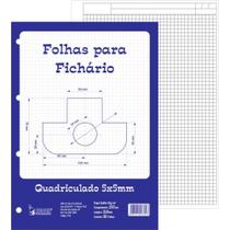 Bloco para Fichário Universitário Quadriculado Branco 5X5MM 50 Folhas - Pacote com 05 Bloco para Fichário Universitário Quadriculado Branco 5X5MM 50 Folhas - Pacote com 05