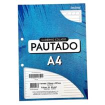 Bloco Pautado A4 Com 25 Folhas 63g/m² Pauta Branca