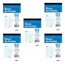 Bloco Pedido 25x2 1/8 105x166mm 2 Vias Kit Com 5 Blocos