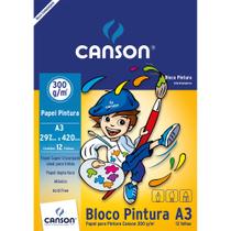 Bloco Pintura Linha Infantil Branco A3 300g 12 Folhas Canson Bloco Pintura Linha Infantil Branco A3 300g 12 Folhas Canson