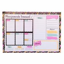 Bloco Planner de Anotações Planejamento Semanal de Mesa Recados 29x21cm Bloco Planner de Anotações Planejamento Semanal de Mesa Recados 29x21cm