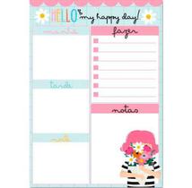 Bloco planner Diário 60 folhas decoradas Happy Buquê