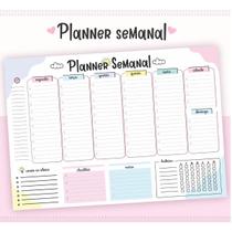 Bloco Planner Mesa A4 Planejamento Semanal Anotações Estudo Desktop Home Office Checklist Notas Idéias