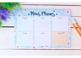 BLOCO PLANNER MEUS PLANOS FLORAL - 25 Folhas Decoradas A4