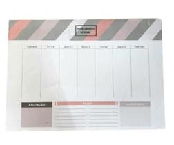 Bloco Planner Semanal Rosa Cinza Permanente Agenda Organiza - Interponte Bloco Planner Semanal Rosa Cinza Permanente Agenda Organiza - Interponte
