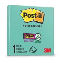 Bloco Post-It 3M 76x76 mm c/ 90 Fls - Azul Aqua