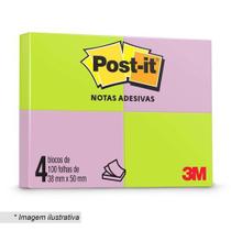 Bloco Post it 653 Neon 38x50mm Com 100 Folhas 2 Cores 3m