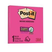 Bloco post-it pink neon 76x76 mm 90folhas