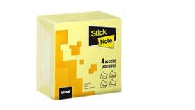 Bloco Post-it Refil Stick 76x76 Amarelo C /4 Blocos 100fls