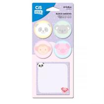 Bloco recado adesivo Sticky Notes com 5 blocos Animais - Cis