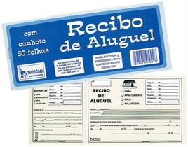 Bloco Recibo de Aluguel c/canhoto 50 f. Tamoio - pacote com 5 blocos