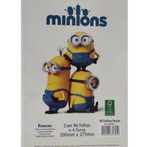 Bloco Refil Caderno Fichário 96 Folhas Pautadas Minions