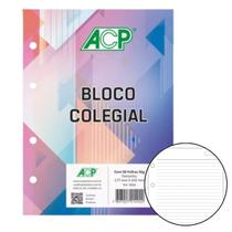 Bloco Refil Fichario caderno argolado 80 Fls Colegial ACP