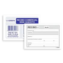 Bloco sidgraph recibo com. s/ canhoto 50 fls 125x86 - pt c/ 20 Bloco sidgraph recibo com. s/ canhoto 50 fls 125x86 - pt c/ 20