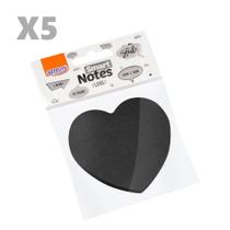 Bloco Smart Notes BRW Love Preto 70x70mm 50 Fls Kit c/ 5UN