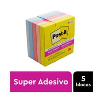 Bloco Super Adesivo Post It Alegria 76x76 C/5 - 3M