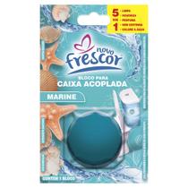 Bloco Tablete Sanitário Marine Azul para Caixa Acoplada Novo Frescor 45g Com Odor Agradável Descarga Banheiro Agradável