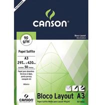 Bloco Técnico Layout 90gr A3 Grande Canson com 50 Folhas