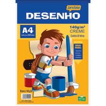 Bloco Técnico para Desenho A4 140G 20 Folhas Creme - Pacote com 10 Unidades