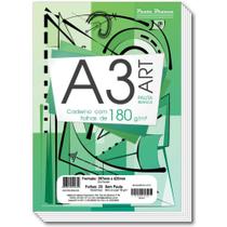 Bloco Técnico sem Margem Desenho A3 180G 20 Folhas Branco - Pacote com 5
