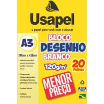 Bloco Técnico sem Margem Usapel Desenho A3 120G 20 Folhas Pacote com 5