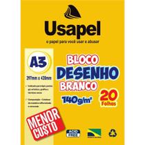 Bloco Tecnico Sem Margem Usapel Desenho A3 140G 20Fl Br Pct Com 05 - GNA Bloco Tecnico Sem Margem Usapel Desenho A3 140G 20Fl Br Pct Com 05 - GNA