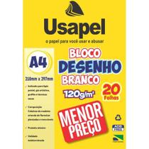 Bloco Técnico sem Margem Usapel Desenho A4 120G 20 Folhas Pacote com 5